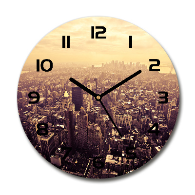 Orologio rotondo con motivo ispirato a Manhattan, New York