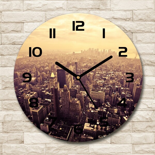 Orologio rotondo con motivo ispirato a Manhattan, New York