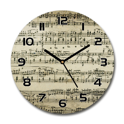Orologio rotondo con decorazione a note sul pentagramma