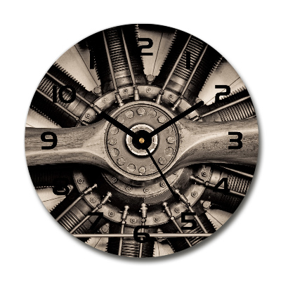 Orologio da parete rotondo con quadrante a tema motore aeronautico