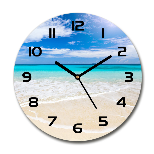 Orologio rotondo con quadrante dal motivo spiaggia tropicale