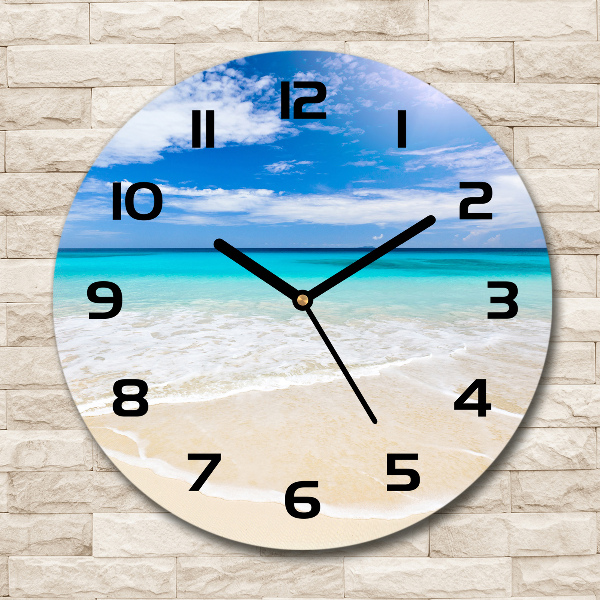 Orologio rotondo con quadrante dal motivo spiaggia tropicale