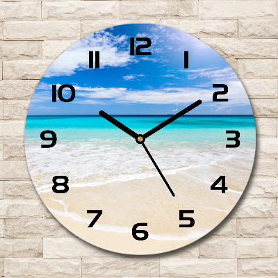Orologio rotondo con quadrante dal motivo spiaggia tropicale