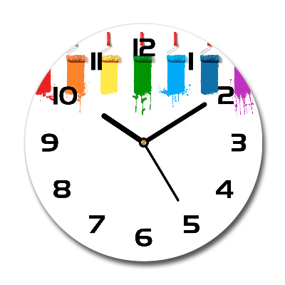 Orologio rotondo in vetro con motivi a rulli da pittura