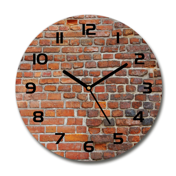 Orologio da parete rotondo con motivo muro di mattoni