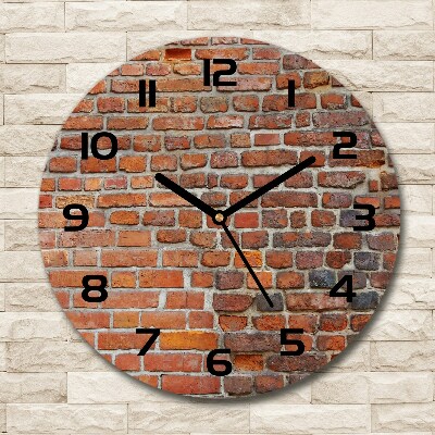 Orologio da parete rotondo con motivo muro di mattoni