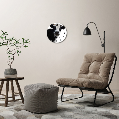 Orologio da parete rotondo con motivo a macchie di mucca