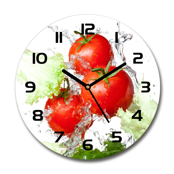 Orologio rotondo con decorazione a tema pomodori e lattuga