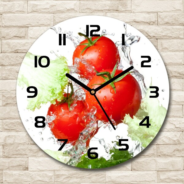 Orologio rotondo con decorazione a tema pomodori e lattuga