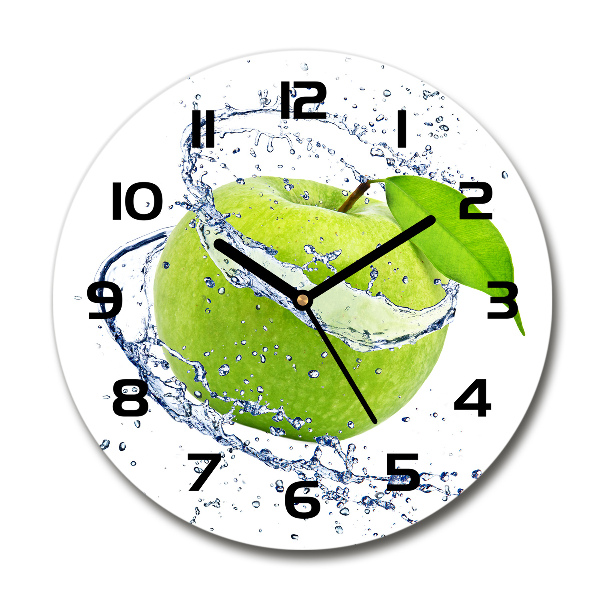 Orologio da parete rotondo con motivo a mela verde
