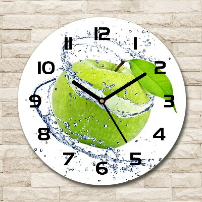 Orologio da parete rotondo con motivo a mela verde