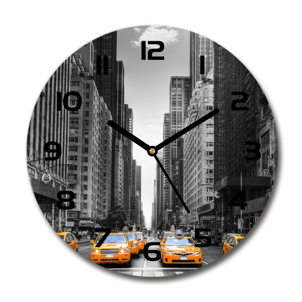 Orologio da parete rotondo con grafica Taxi di New York