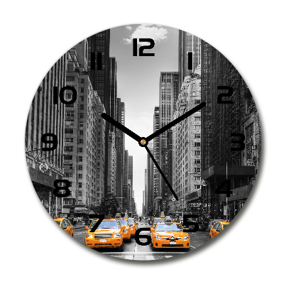 Orologio da parete rotondo con grafica Taxi di New York