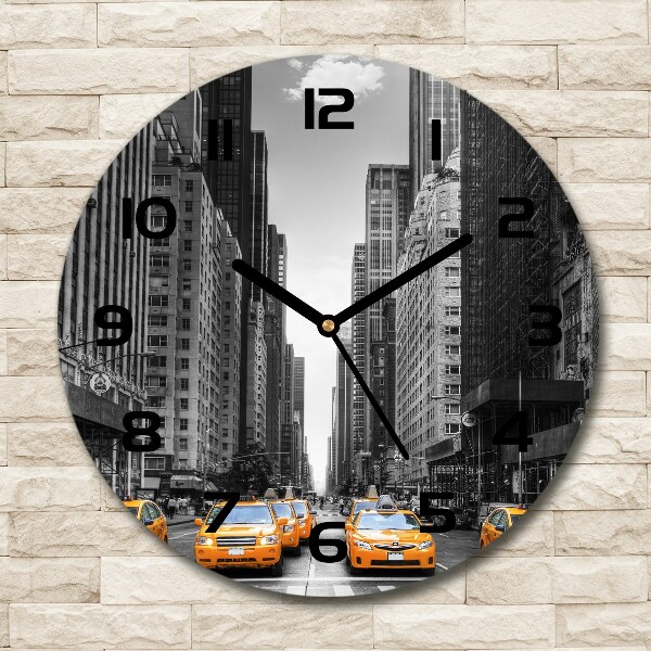 Orologio da parete rotondo con grafica Taxi di New York