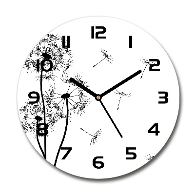 Orologio rotondo in vetro con quadrante decorato con motivo di dente di leone