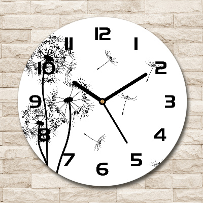 Orologio rotondo in vetro con quadrante decorato con motivo di dente di leone