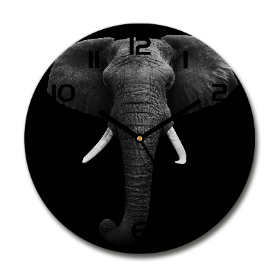 Orologio rotondo in vetro con motivo di elefante africano