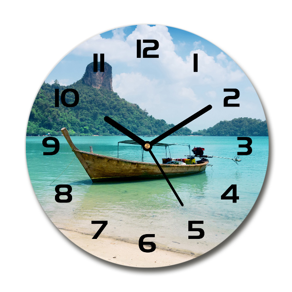 Orologio rotondo con motivo a barca