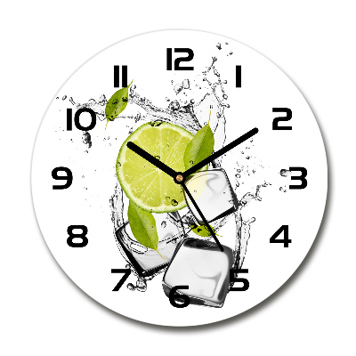 Orologio rotondo in vetro con motivo lime e ghiaccio