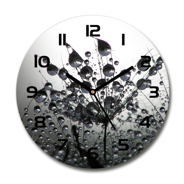 Orologio rotondo con quadrante decorato con semi di tarassaco