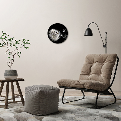 Orologio da parete rotondo con motivo a dente di leone