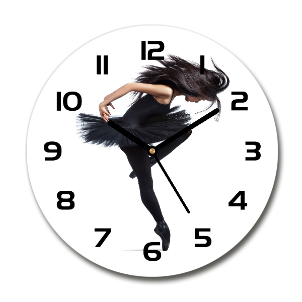 Orologio rotondo in vetro con motivo ballerina