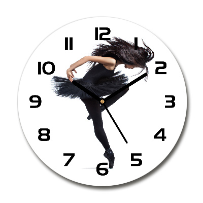 Orologio rotondo in vetro con motivo ballerina