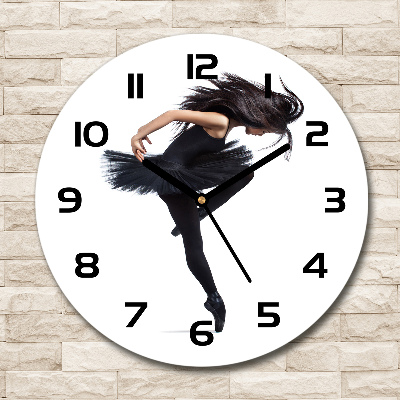 Orologio rotondo in vetro con motivo ballerina