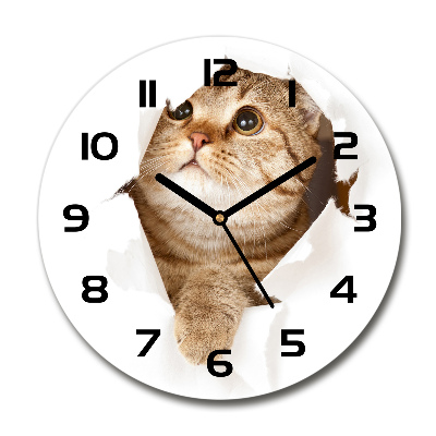 Orologio da parete rotondo con motivo a gatto