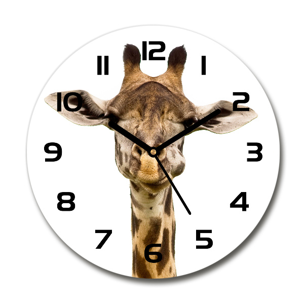 Orologio rotondo in vetro con motivo giraffa