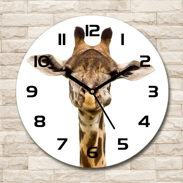 Orologio rotondo in vetro con motivo giraffa