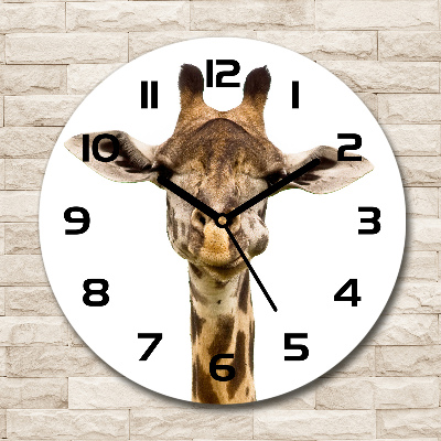 Orologio rotondo in vetro con motivo giraffa