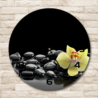 Orologio da parete rotondo con motivo orchidea