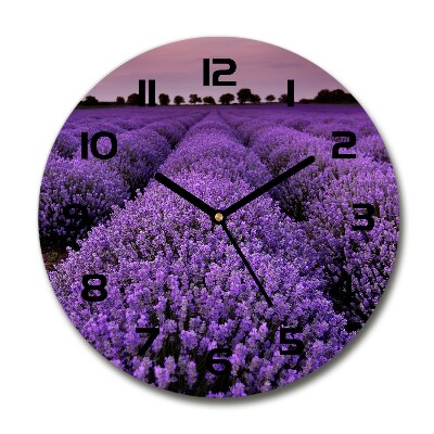 Orologio rotondo con quadrante con motivo di campo di lavanda