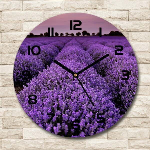 Orologio rotondo con quadrante con motivo di campo di lavanda