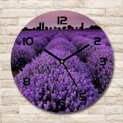 Orologio rotondo con quadrante con motivo di campo di lavanda