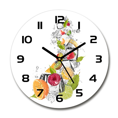 Orologio rotondo in vetro con disegno di frutta e ghiaccio