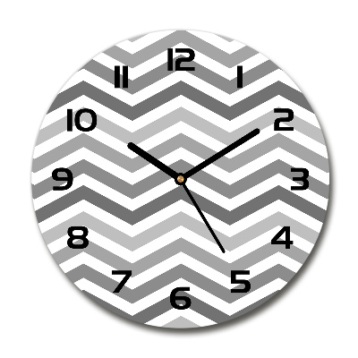 Orologio da parete rotondo con motivo a zigzag grigio