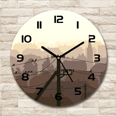 Orologio rotondo della linea elettrica cittadina