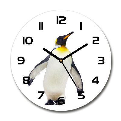 Orologio rotondo in vetro con motivo pinguino