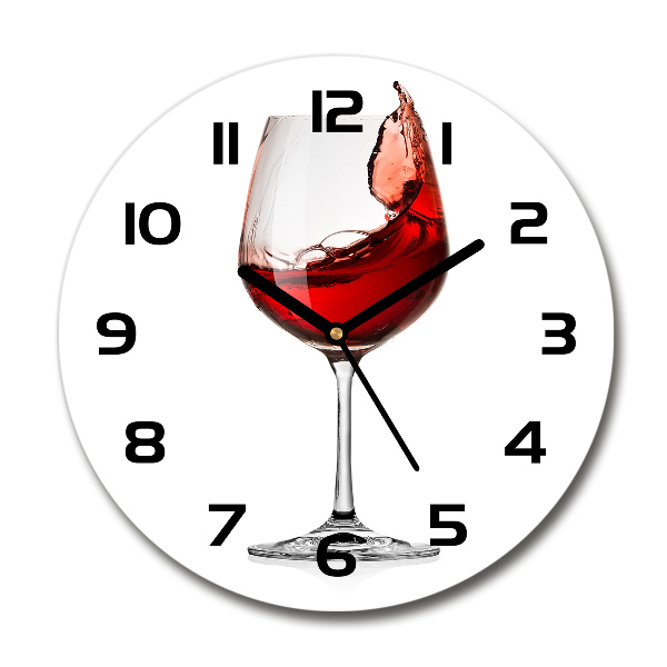 Orologio rotondo in vetro nel colore rosso vino