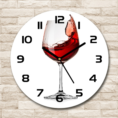 Orologio rotondo in vetro nel colore rosso vino