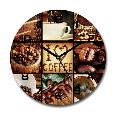 Orologio rotondo con motivo collage di caffè