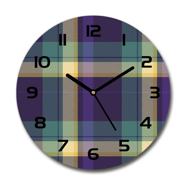 Orologio rotondo in vetro con motivo a scacchiera