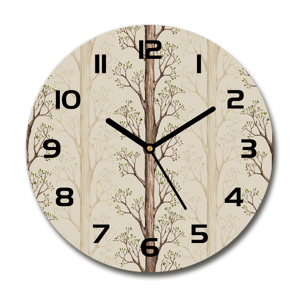 Orologio rotondo con motivo di alberi