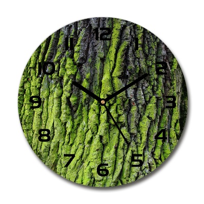 Orologio rotondo in vetro con quadrante dalla trama corteccia d'albero