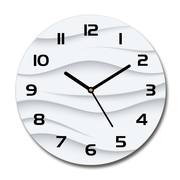 Orologio rotondo in vetro con motivo a onde astratte