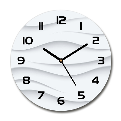 Orologio rotondo in vetro con motivo a onde astratte