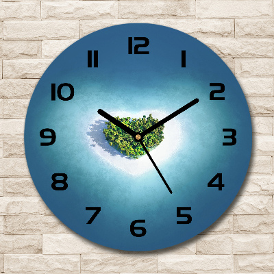 Orologio da parete rotondo con quadrante a forma di isola a forma di cuore