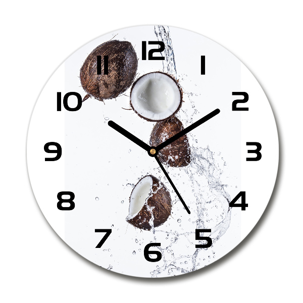 Orologio rotondo in vetro con motivo a cocco immerso nell'acqua